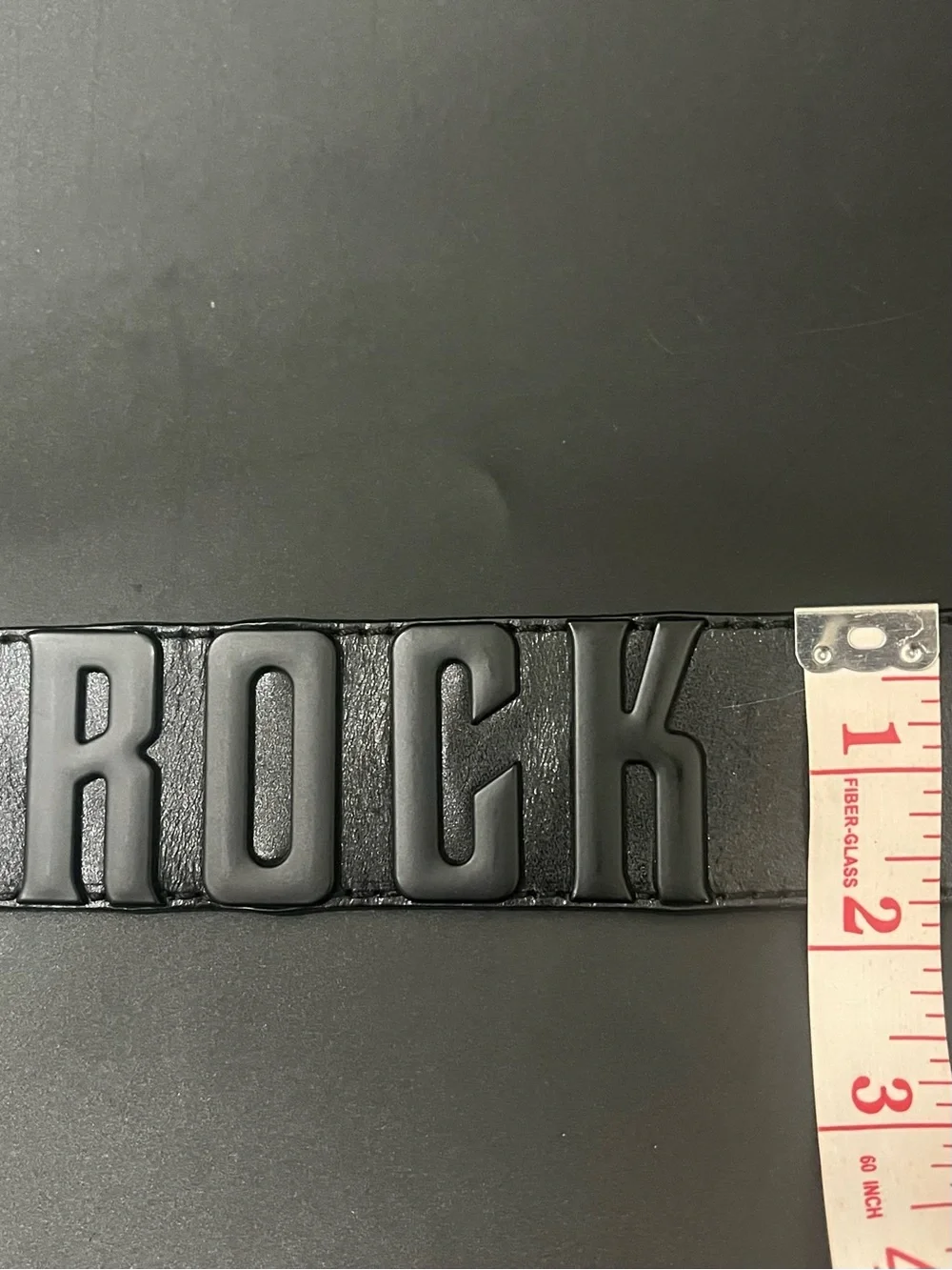 Rock Revival Mens Black Full Grain Leather Belt Distressed Metal Sz 38